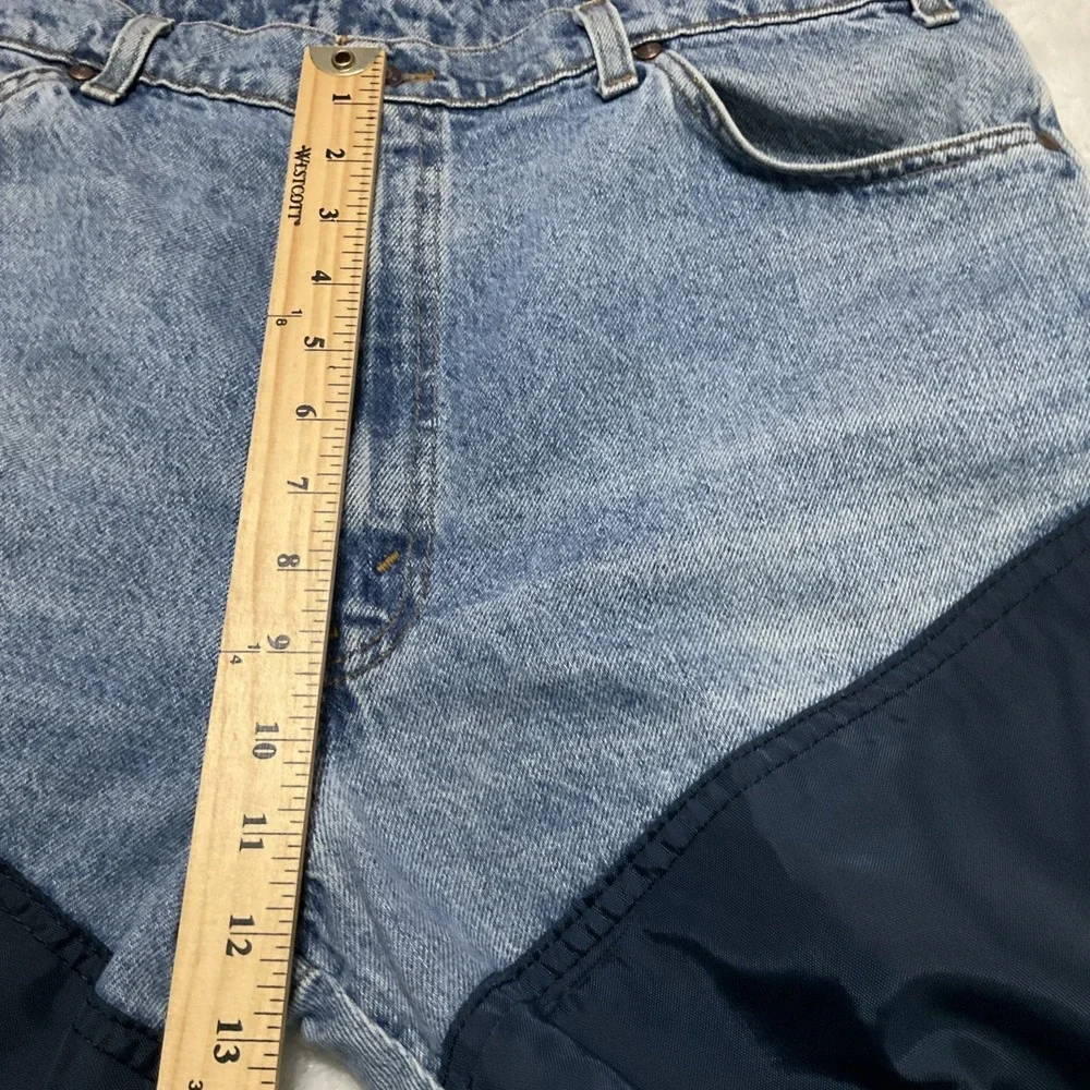 Levi's 550 Jeans Mens Blue 38x32 USA Made Vintage Denim Custom Nylon Panel Pants